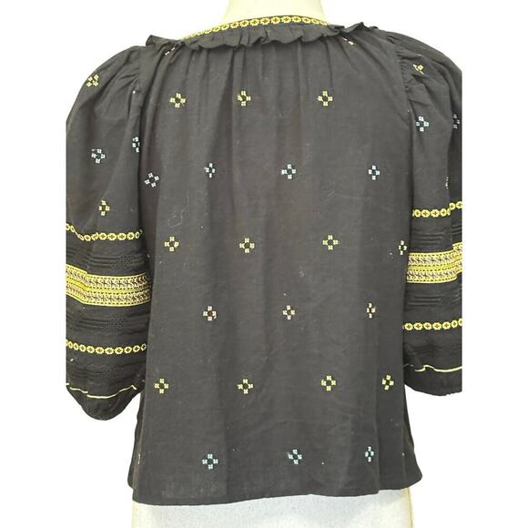 THE GREAT. Black Embroidered Tunic - Picture 3 of 7